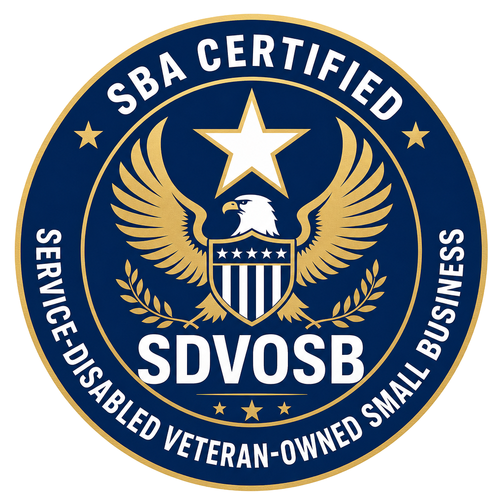 SBA Certified Service-Disabled Veteran-Owned Small Business (SDVOSB) badge